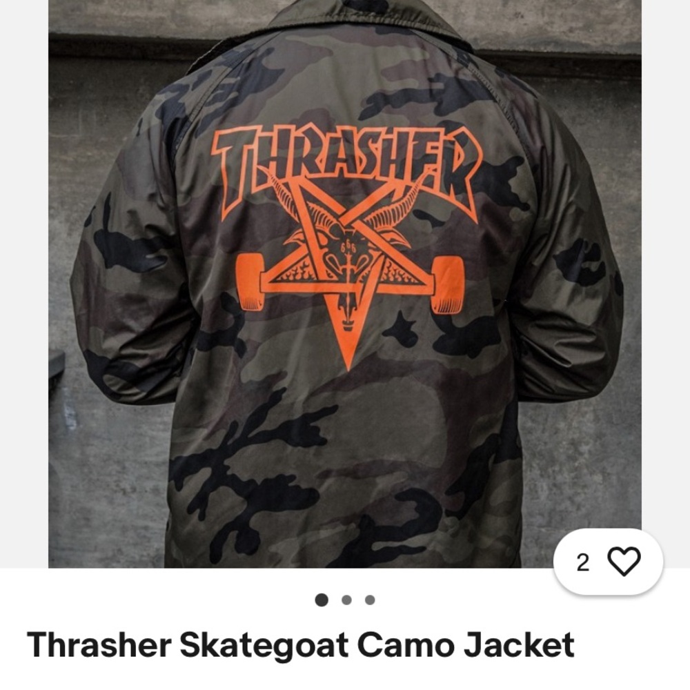 Thrasher Green and Brown Windbreaker with Adjustable Cuffs